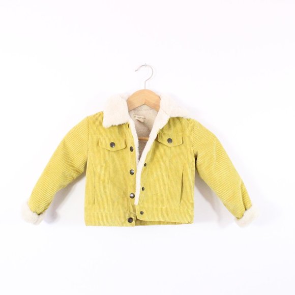 *TUCKER + TATE Faux Fur Collar Yellow Corduroy Jacket - Picture 2 of 5